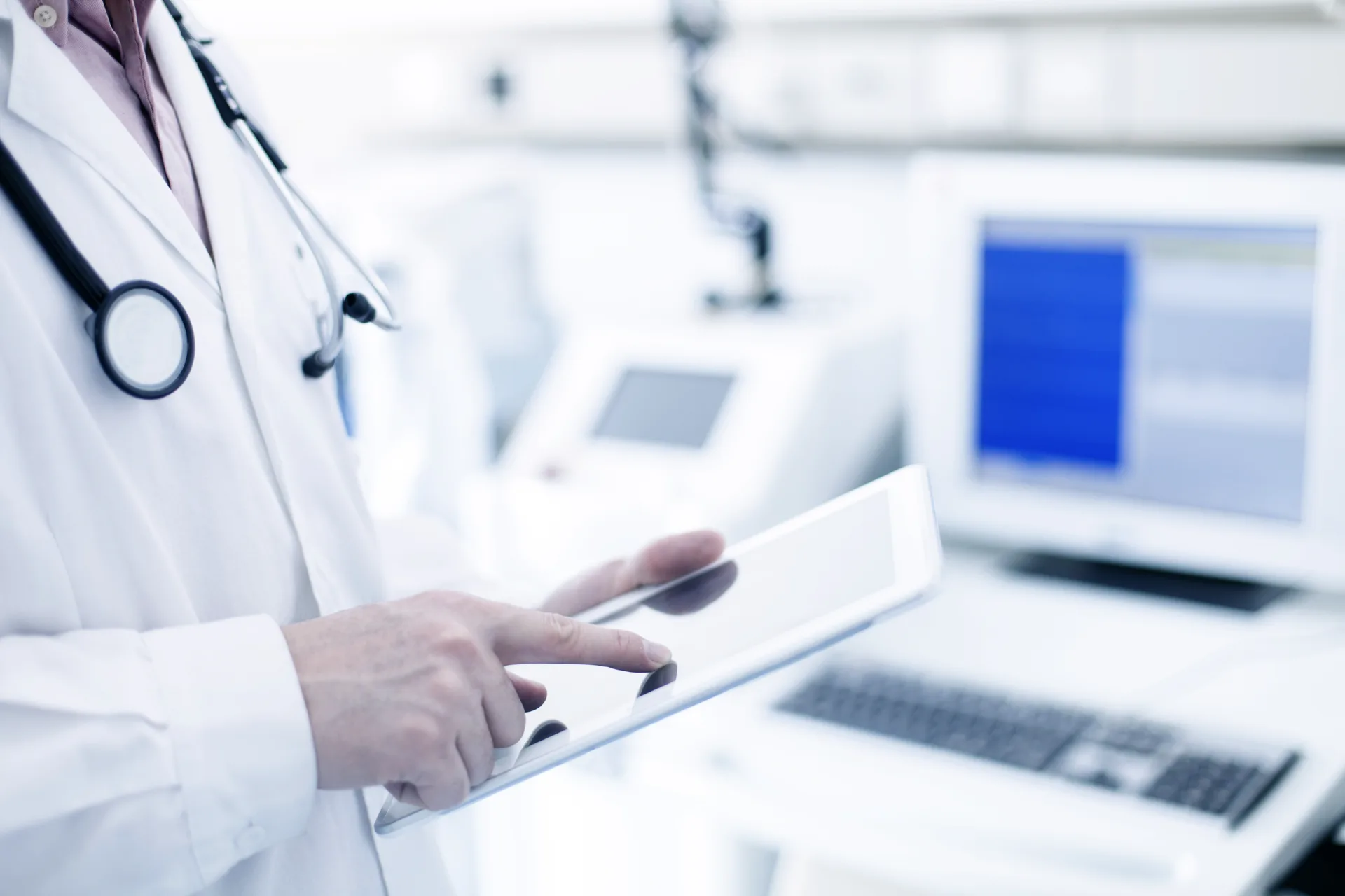 Doctor using tablet